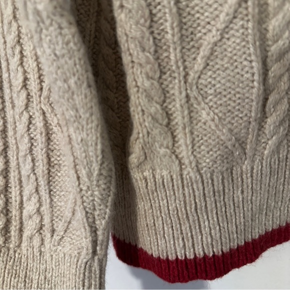 Men's Roots Canada Wool Cable Knit Button Cowl
Neck Sweater Size Small - Picture 5 of 11